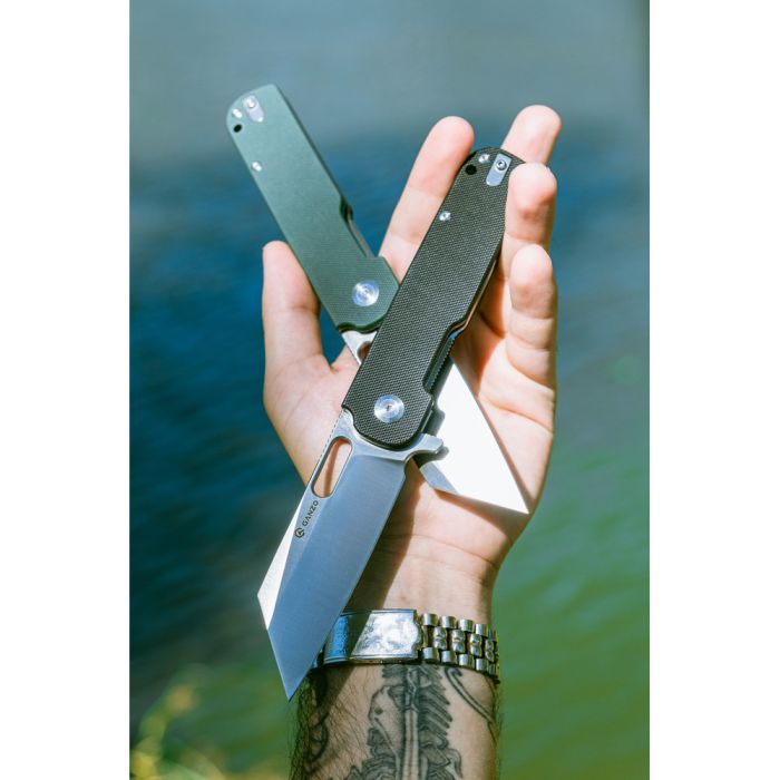 Ніж складаний туристичний Ganzo G770 (8.8 см) D2 / G10 зелений