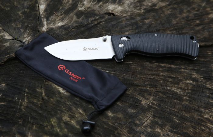 Ніж складаний туристичний Ganzo G720 (9 см) 440C / G10 чорний