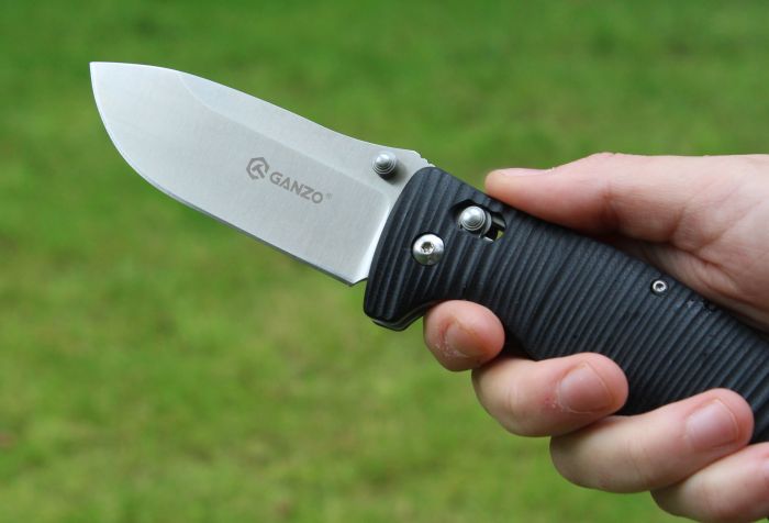 Ніж складаний туристичний Ganzo G720 (9 см) 440C / G10 чорний
