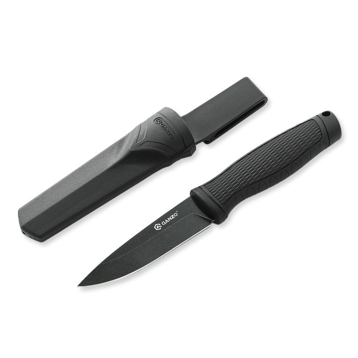 Ніж складаний туристичний Ganzo G806BW (9.8 см) 8Cr14 / PP+TPR чорний з чохлом