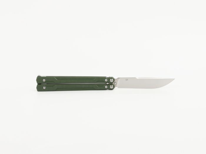 Нiж метелик (балiсонг) Ganzo G766 (8.9 см) 440С / G10 зелений