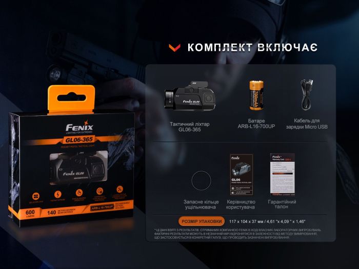 Ліхтар до пістолета Fenix GL06