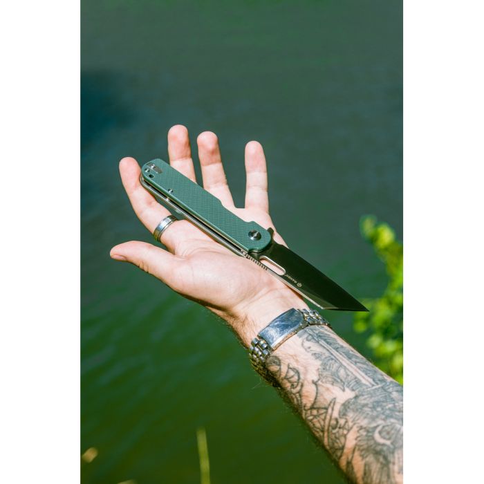Ніж складаний туристичний Ganzo G770 (8.8 см) D2 / G10 зелений