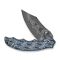 Ніж складаний туристичний Civivi Pentad (8.8 см) Damascus / Micarta синій/білий