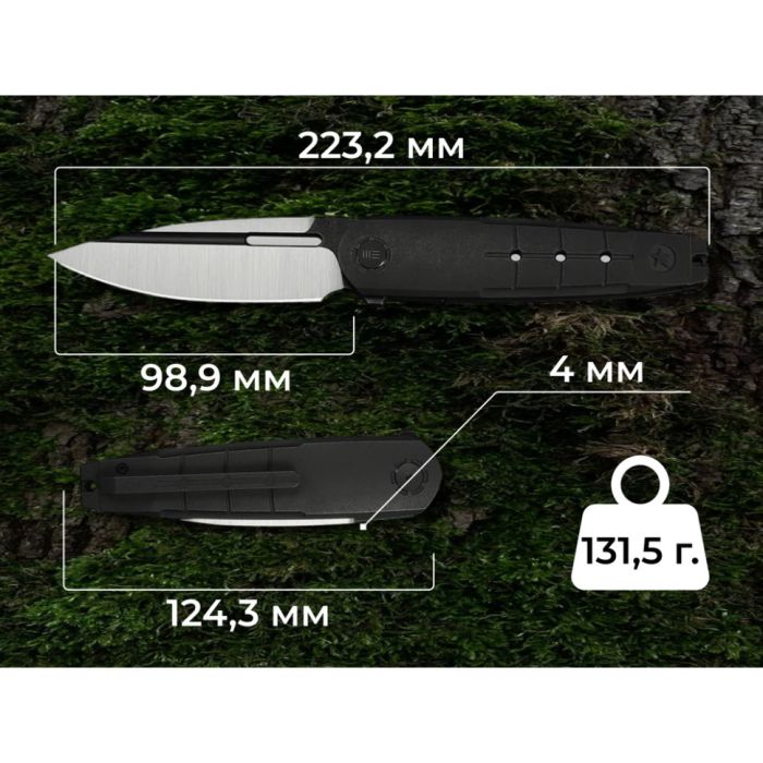 Ніж складаний туристичний Weknife Hull (9.9 см) Bohler M390 / Titanium чорний