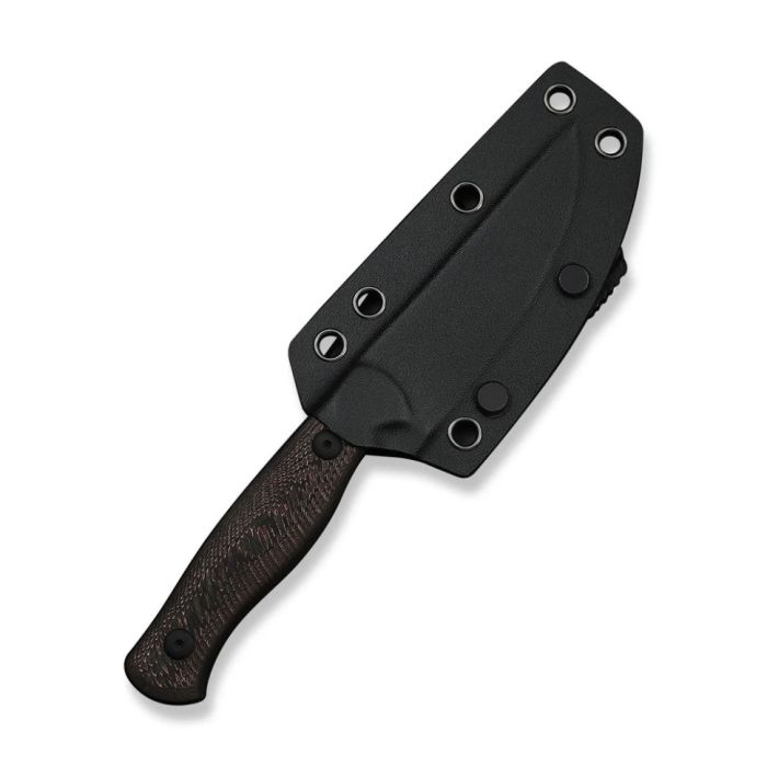Ніж фіксований туристичний Weknife Notchline, (8.7 см) CPM S35VN /Carbon Fiber мідний з чохлом