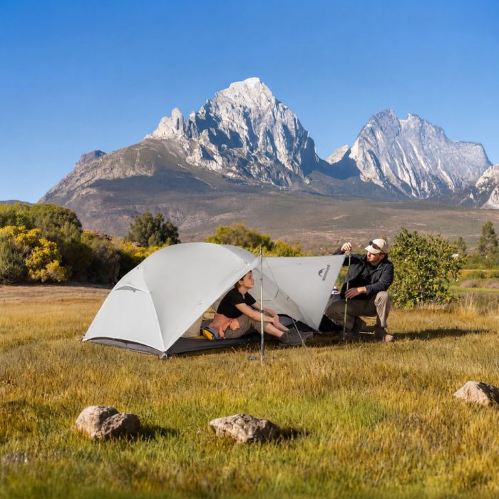 Намет надлегкий двомісний  з футпринтом Naturehike Mongar CNK2550WS037, 20D, сiрий