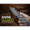 Ніж складаний туристичний Civivi Pentad (8.8 см) Damascus / Micarta синій/білий