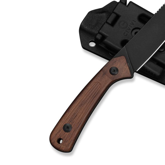 Ніж фіксований туристичний Civivi Carveth (9,1 см) AEB-L / Wood дерево з чохлом