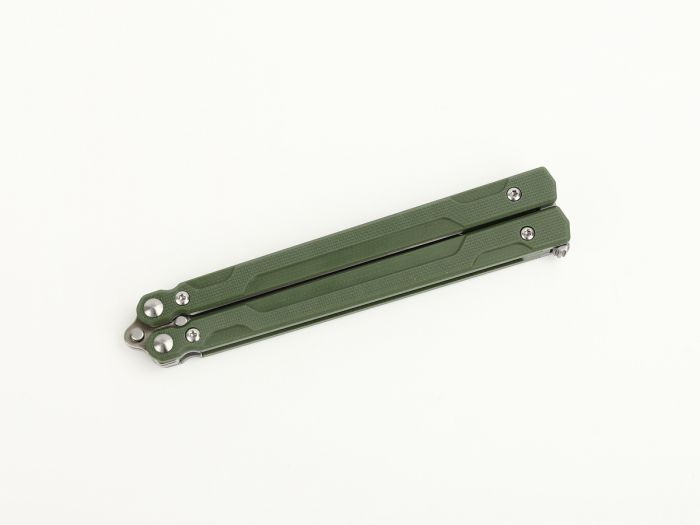 Нiж метелик (балiсонг) Ganzo G766 (8.9 см) 440С / G10 зелений