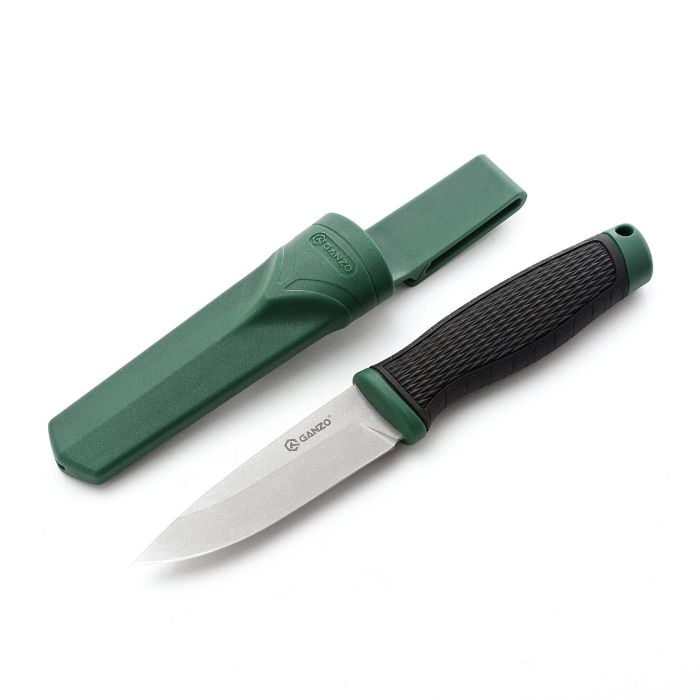 Ніж складаний туристичний Ganzo G806 (9.8 см) 8CR14 / PP+TPR зелений з чохлом
