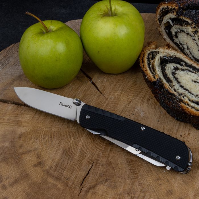 Багатофункціональний ніж Ruike Trekker LD31-B, (8.5 см) 12C27 / G10 чорний, 14 інстр.
