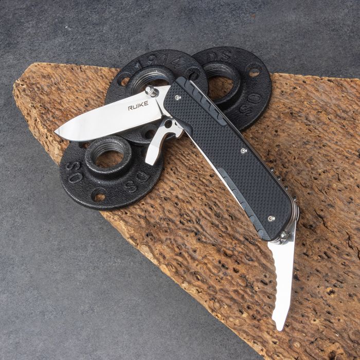 Багатофункціональний ніж Ruike Trekker LD41-B, (8.5 см) 12C27 / G10 чорний, 22 інстр.