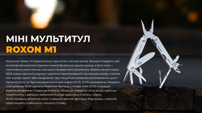 Мини мультитул Roxon M1, серый
