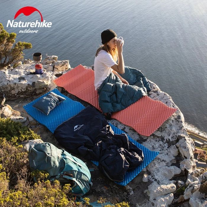 Килимок туристичний складаний одномісний IXPE Naturehike NH19QD008 з алюмінієвою плівкою, 185x56x1.8 см, жовтий для походів