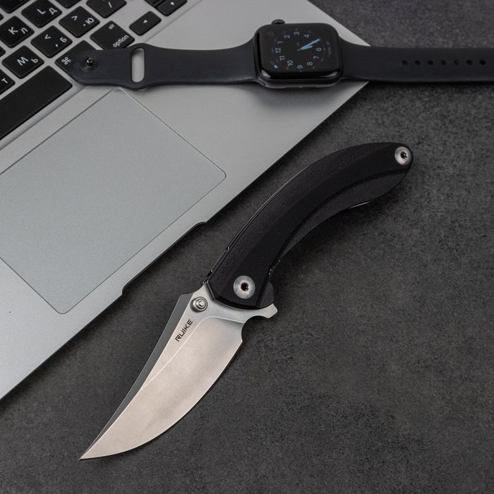 Ніж складаний туристичний Ruike P155-B, (9 см) 14C28N / G10 чорний