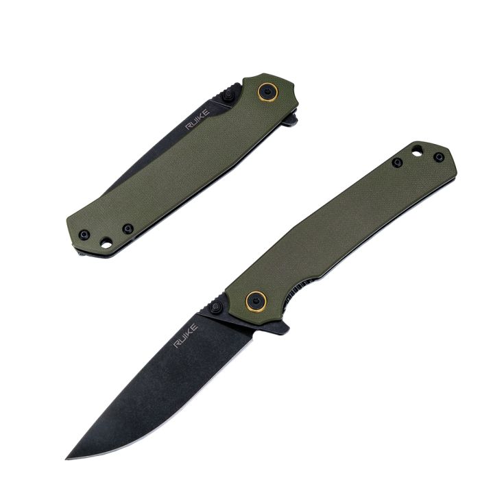 Ніж складаний туристичний Ruike P801-G, (8.6 см) 14C28N / G10 оливковий