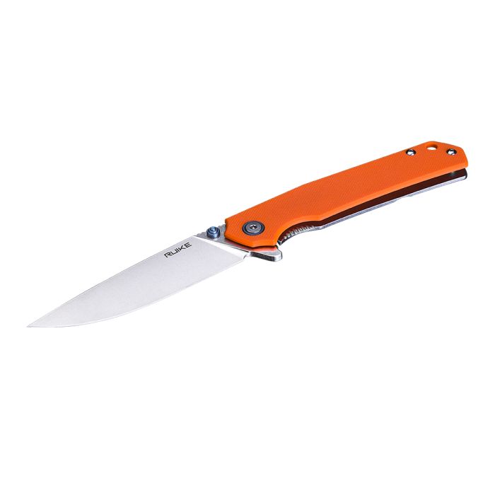 Ніж складаний туристичний Ruike P801-J, (8.6 см) 14C28N /  G10 помаранчевий