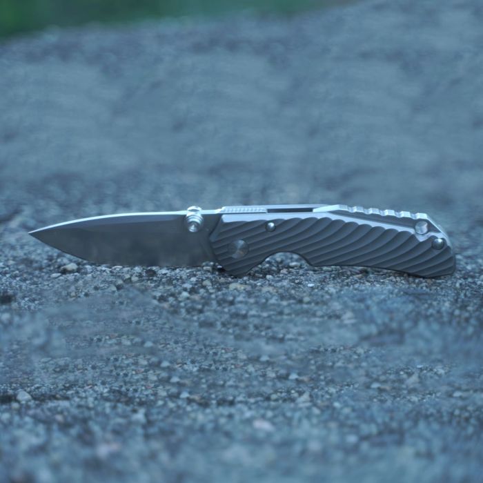 Ніж складаний кишеньковий Ruike M671-TZ, (7 см) steel 154СМ / TC4 (титан) сірий