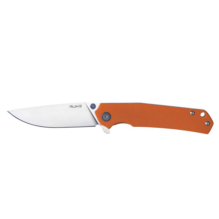 Ніж складаний туристичний Ruike P801-J, (8.6 см) 14C28N /  G10 помаранчевий
