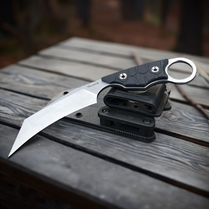 Ніж фіксований туристичний Ruike FS68, (8.6 см) 14C28N / G10 чорний