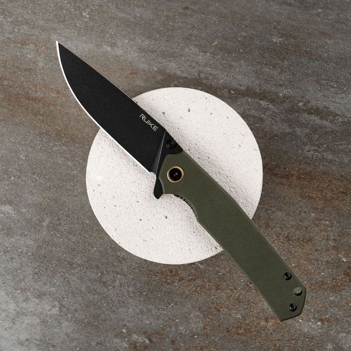 Ніж складаний туристичний Ruike P801-G, (8.6 см) 14C28N / G10 оливковий