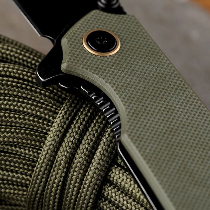Ніж складаний туристичний Ruike P801-G, (8.6 см) 14C28N / G10 оливковий
