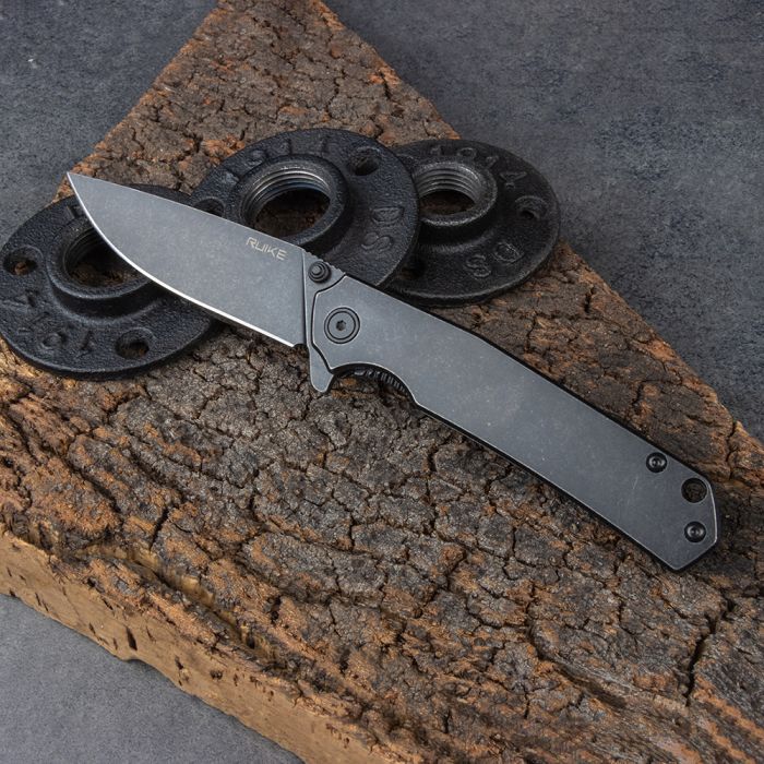 Ніж складаний туристичний Ruike P801-SB, (8.6 см) 14C28N / 3cr14n чорний