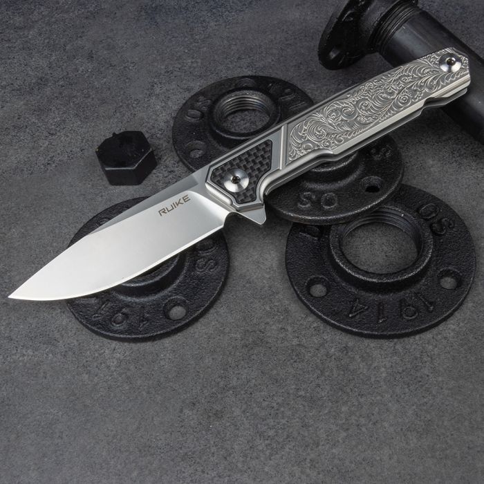 Ніж складаний туристичний Ruike P875-SZ, (8.9 см) 14C28N / steel 420 сірий