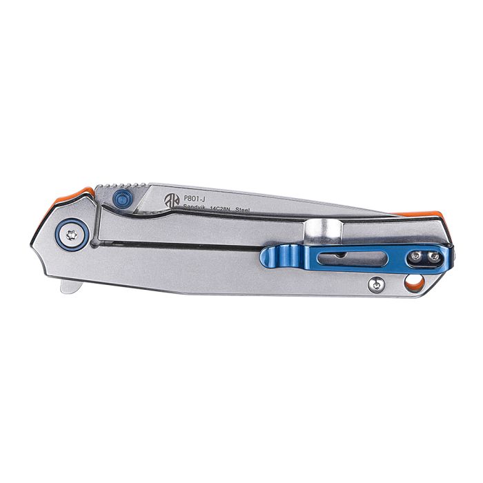 Ніж складаний туристичний Ruike P801-J, (8.6 см) 14C28N /  G10 помаранчевий