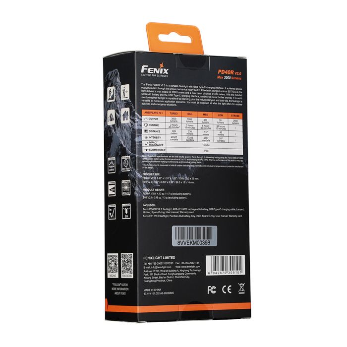 Фонарь ручной Fenix ​​PD40R V2.0 + подарок Фонарь ручной Fenix ​​E01 V2.0