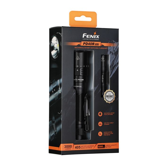 Фонарь ручной Fenix ​​PD40R V2.0 + подарок Фонарь ручной Fenix ​​E01 V2.0
