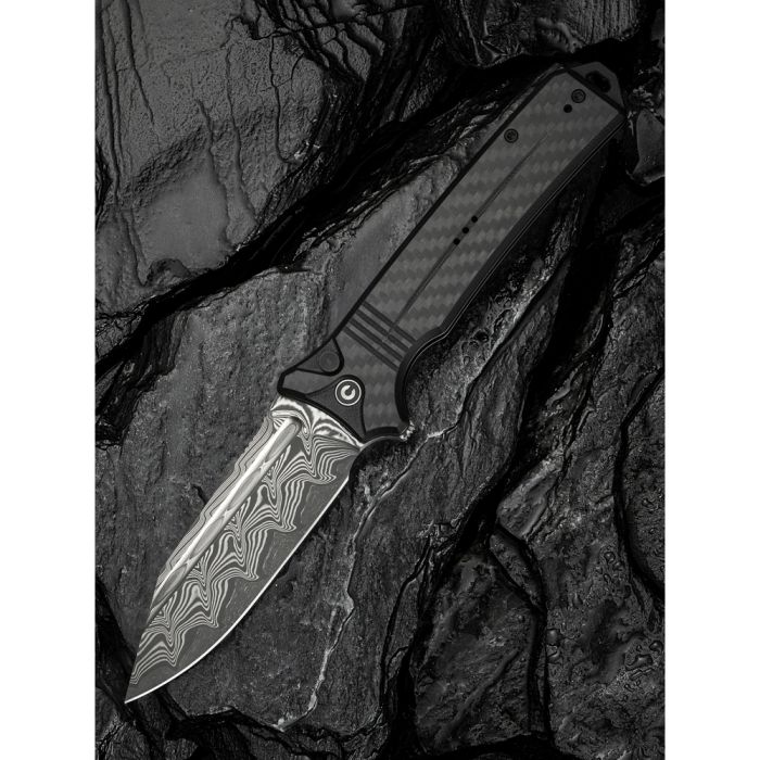 Ніж складаний туристичний Civivi Neurohaptic, (9.5 см) Damascus / Carbon Fiber & G10 
