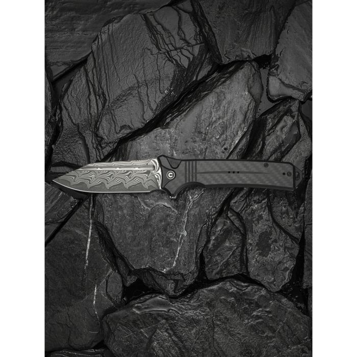 Ніж складаний туристичний Civivi Neurohaptic, (9.5 см) Damascus / Carbon Fiber & G10 